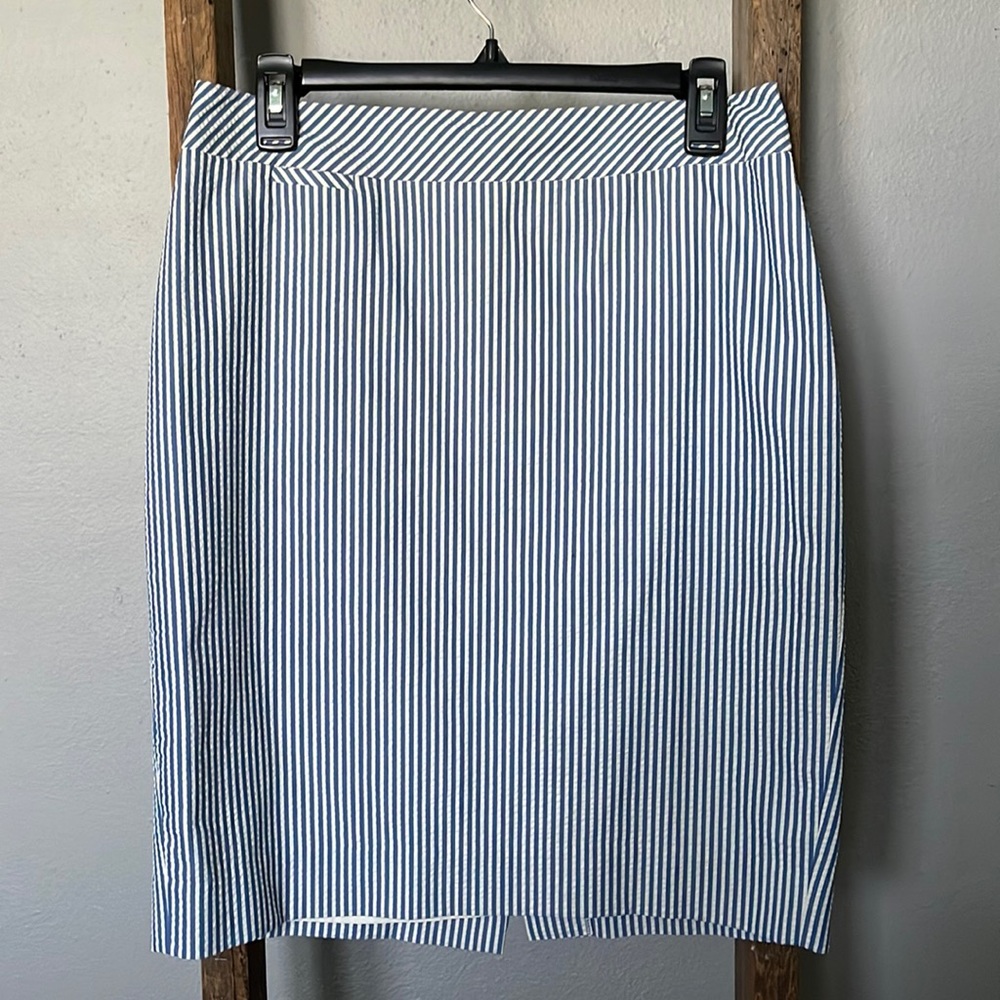 J. Crew Seersucker Pencil Skirt